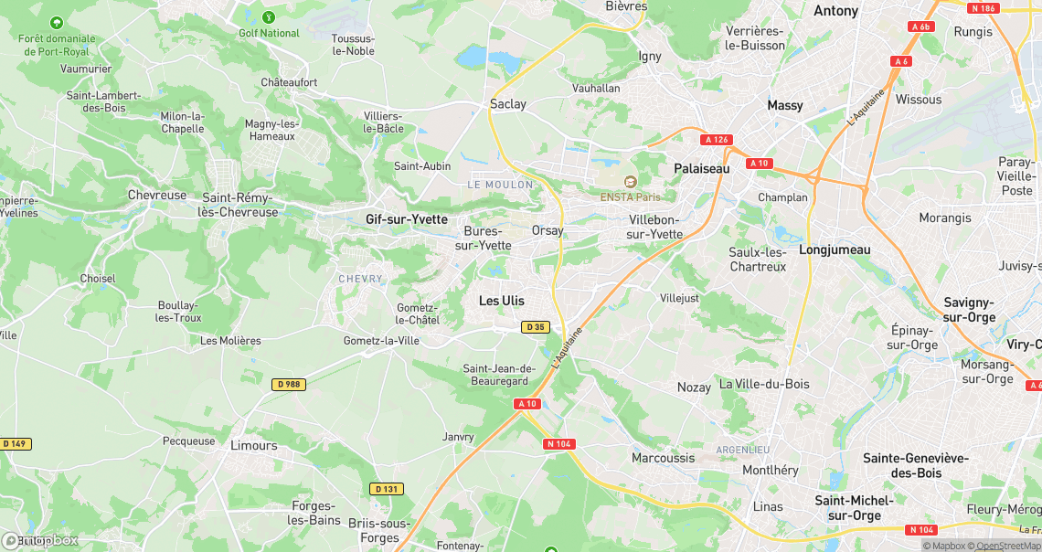 Localisation de la voiture à Les Ulis