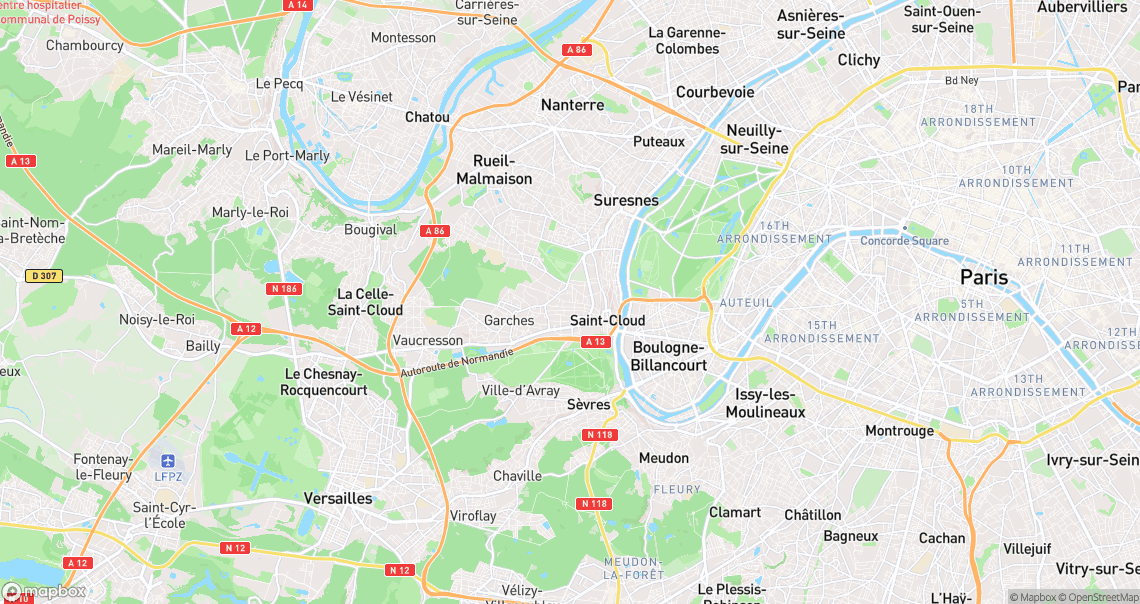 Localisation de la voiture à Saint-Cloud