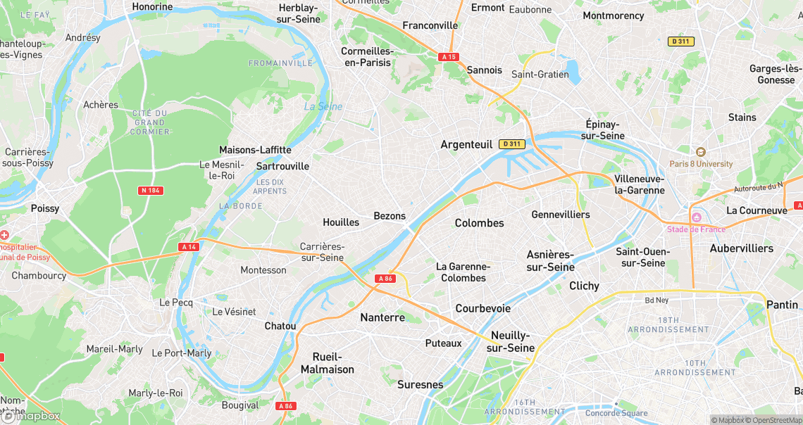 Localisation de la voiture à Bezons