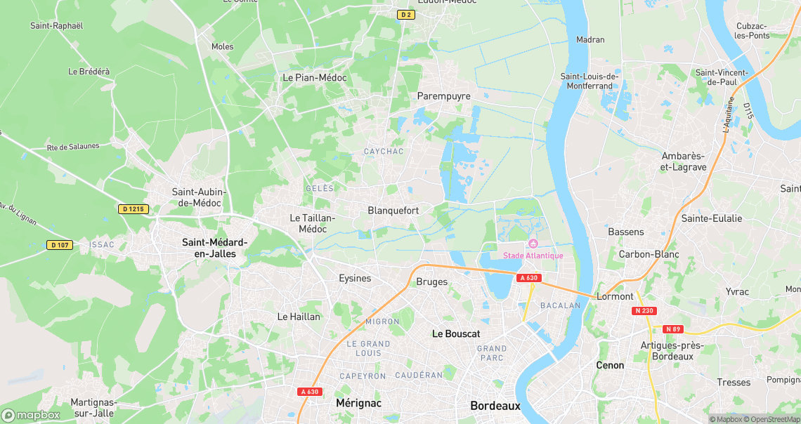 Localisation de la voiture à Blanquefort