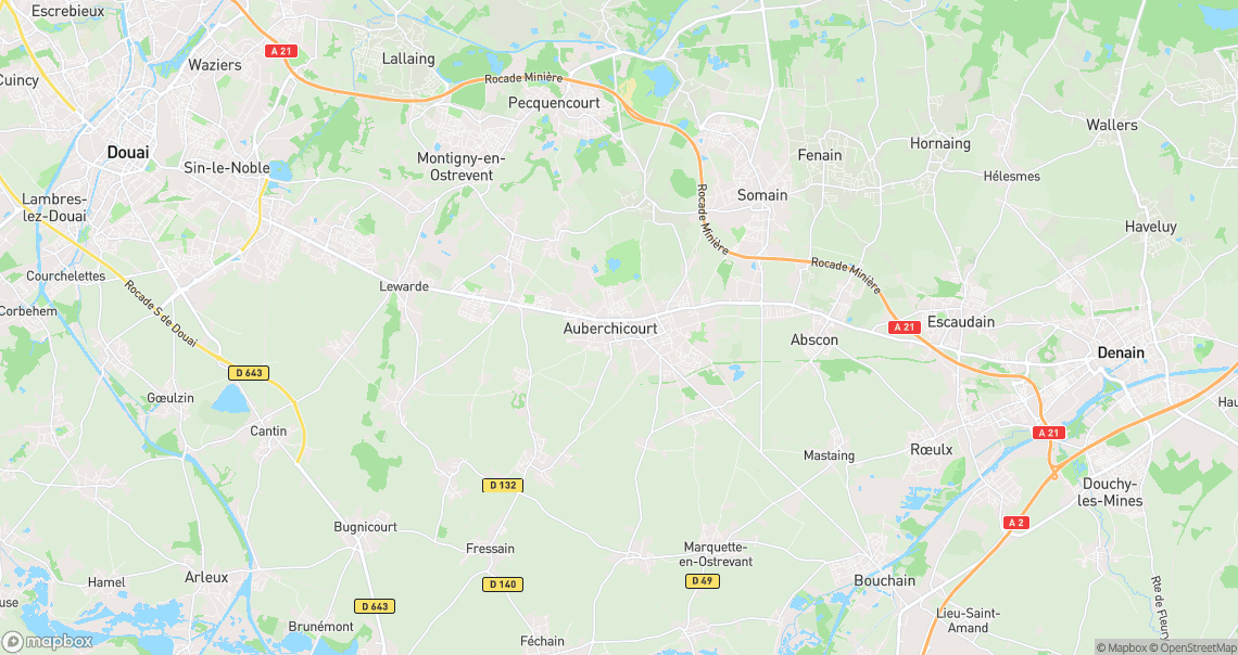 Localisation de la voiture à Auberchicourt