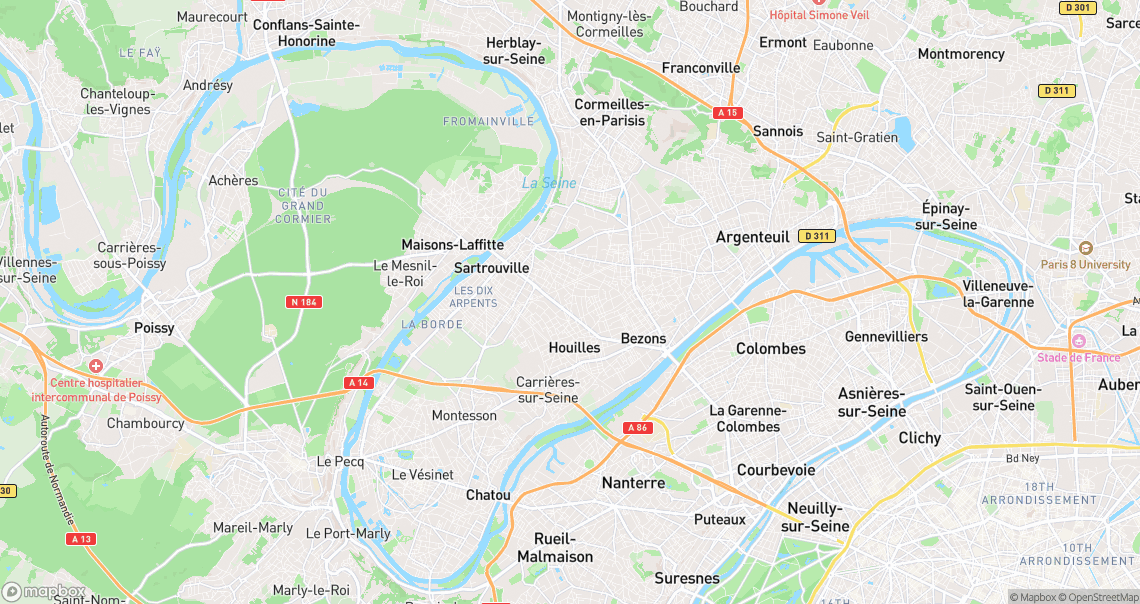 Localisation de la voiture à Houilles