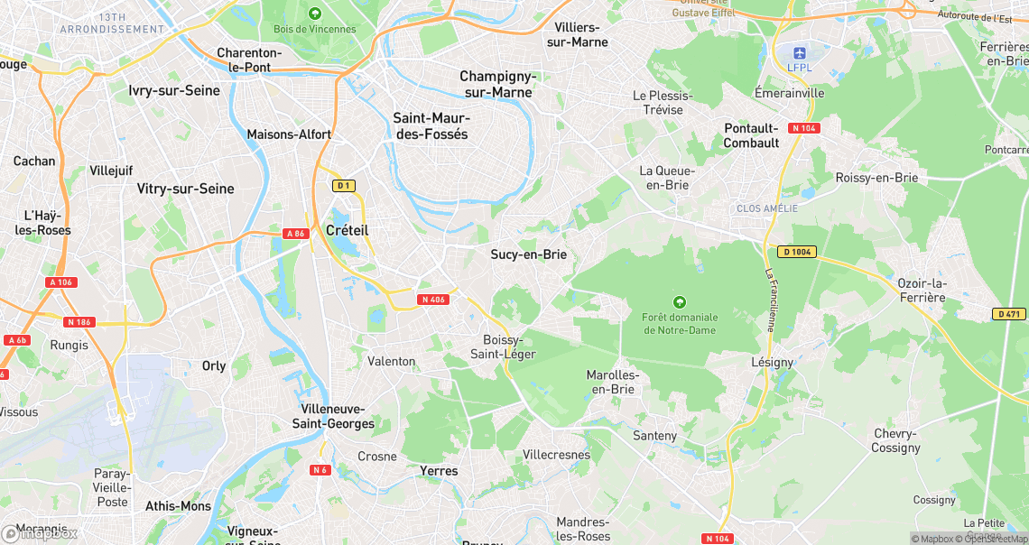 Localisation de la voiture à Sucy-en-Brie