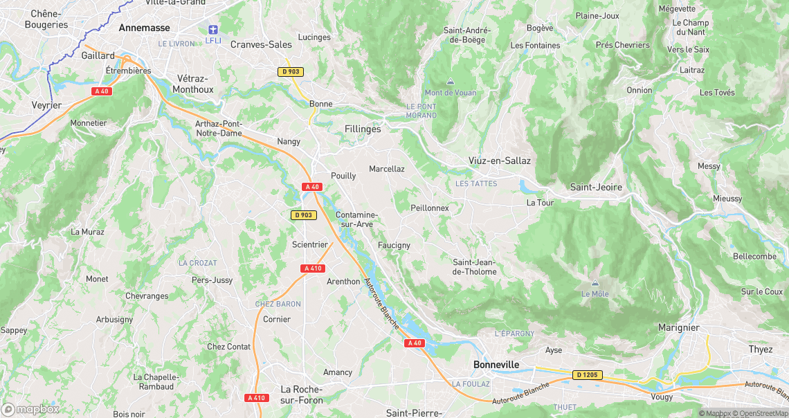 Localisation de la voiture à Contamine-sur-Arve