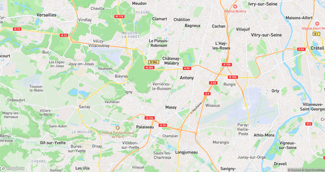 Localisation de la voiture à Verrières-le-Buisson
