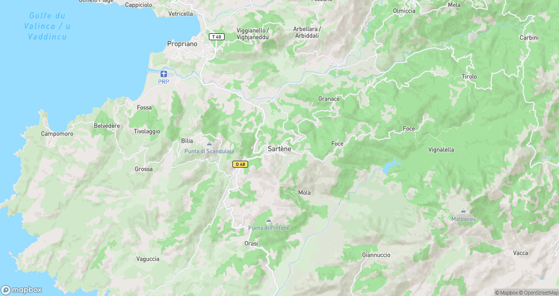 Localisation de la voiture à Sartène