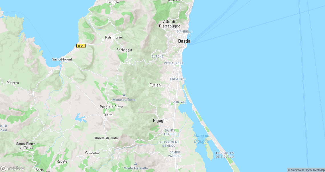 Localisation de la voiture à Furiani