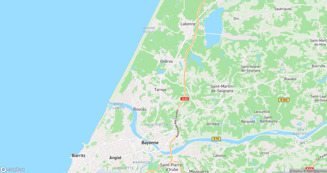 Localisation de la voiture à Tarnos