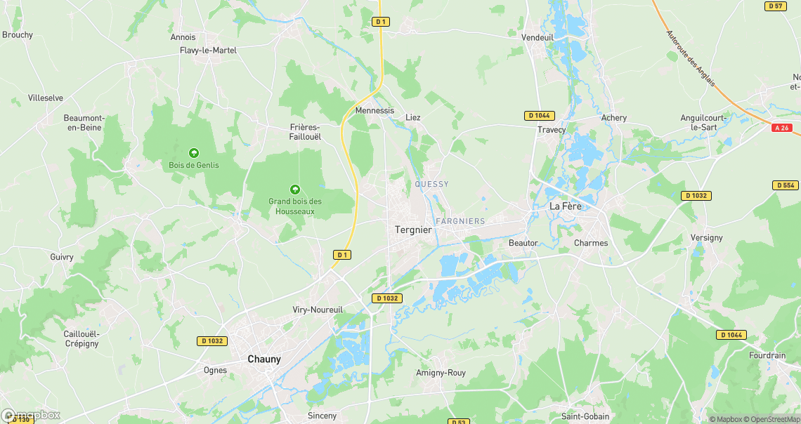 Localisation de la voiture à Tergnier