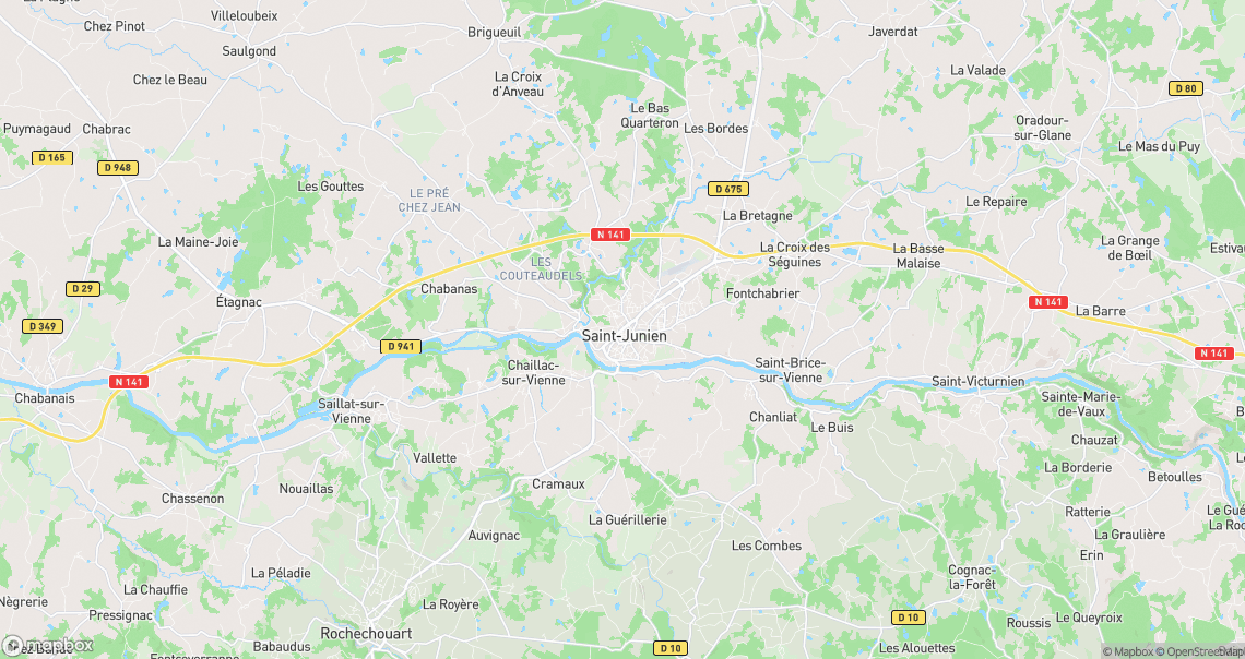 Localisation de la voiture à Saint-Junien