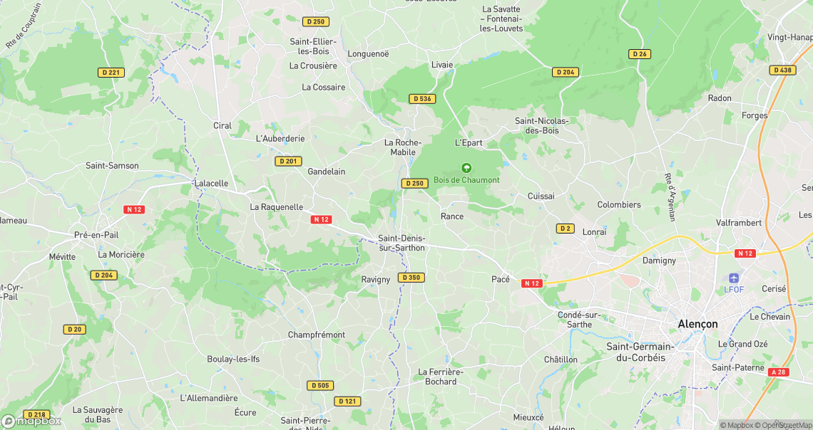Localisation de la voiture à Saint-Denis-sur-Sarthon