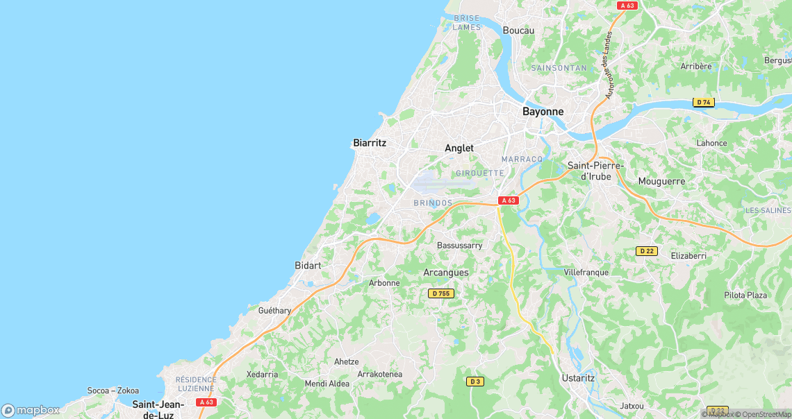 Localisation de la voiture à Biarritz