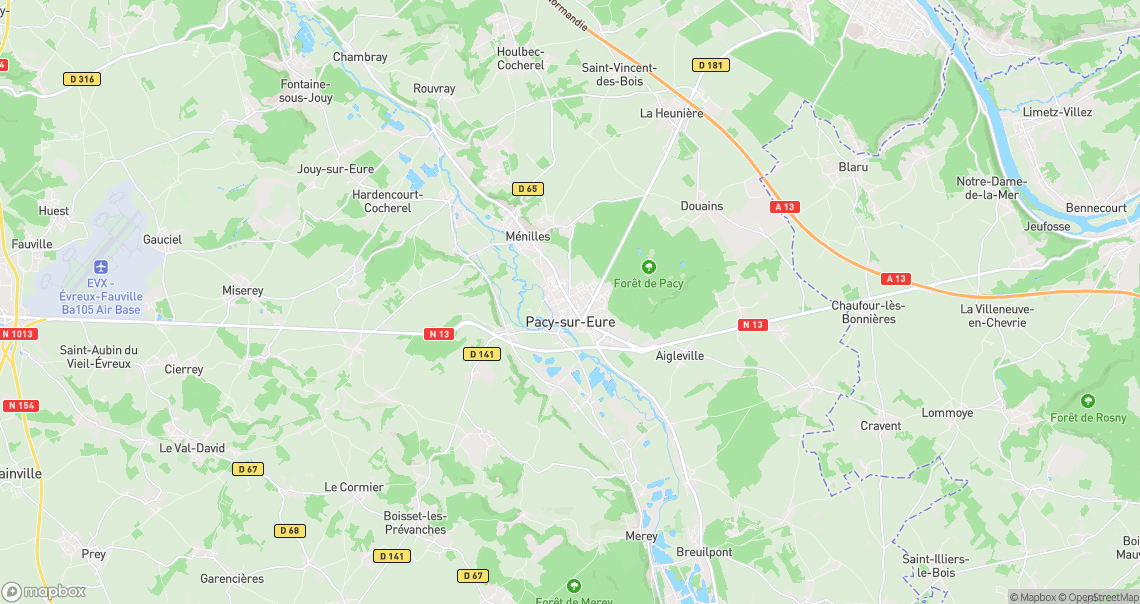 Localisation de la voiture à Pacy-sur-Eure