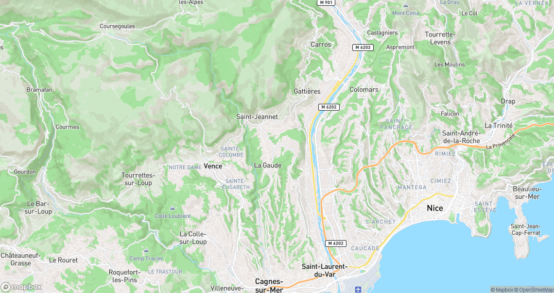 Localisation de la voiture à La Gaude