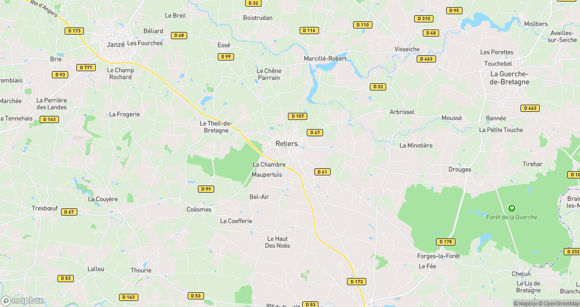 Localisation de la voiture à Retiers