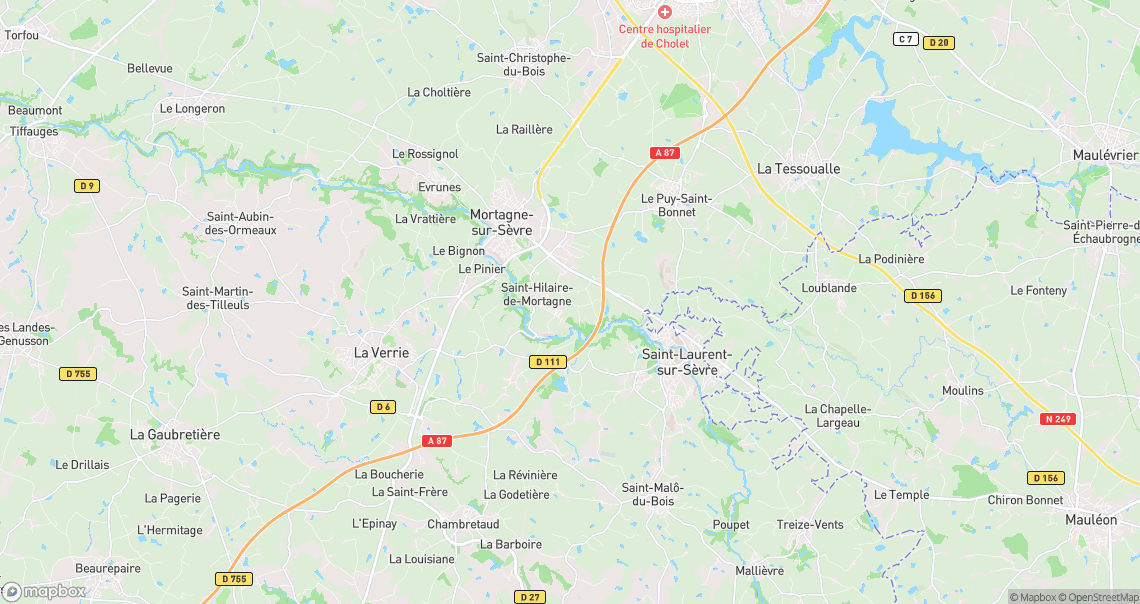 Localisation de la voiture à Mortagne-sur-Sèvre