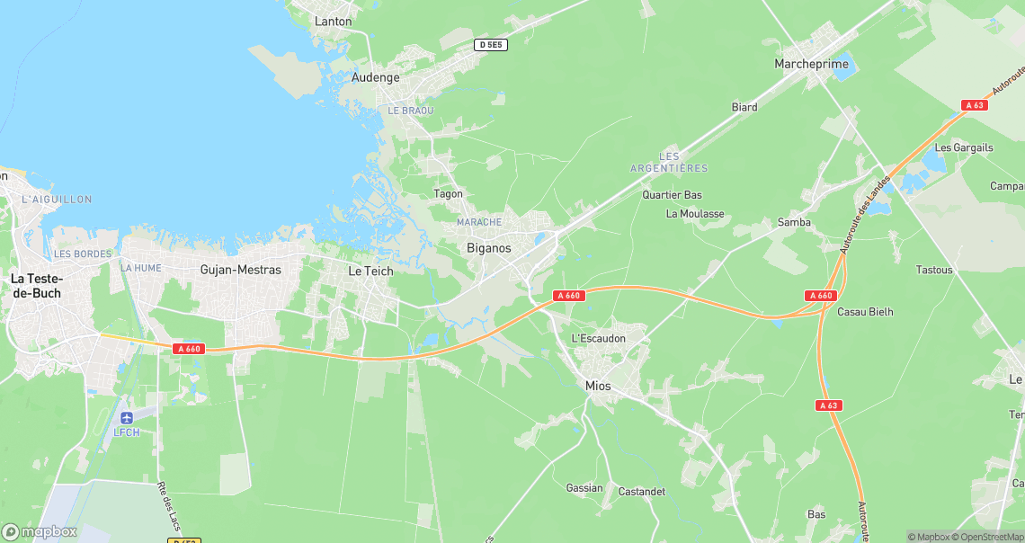 Localisation de la voiture à Biganos