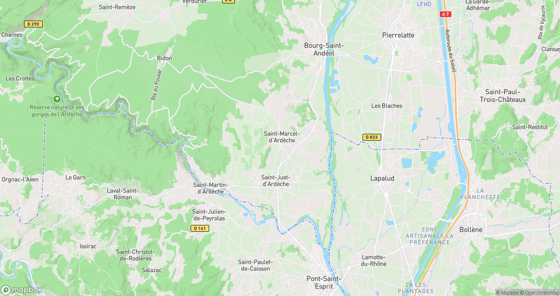 Localisation de la voiture à Saint-Marcel-d'Ardèche