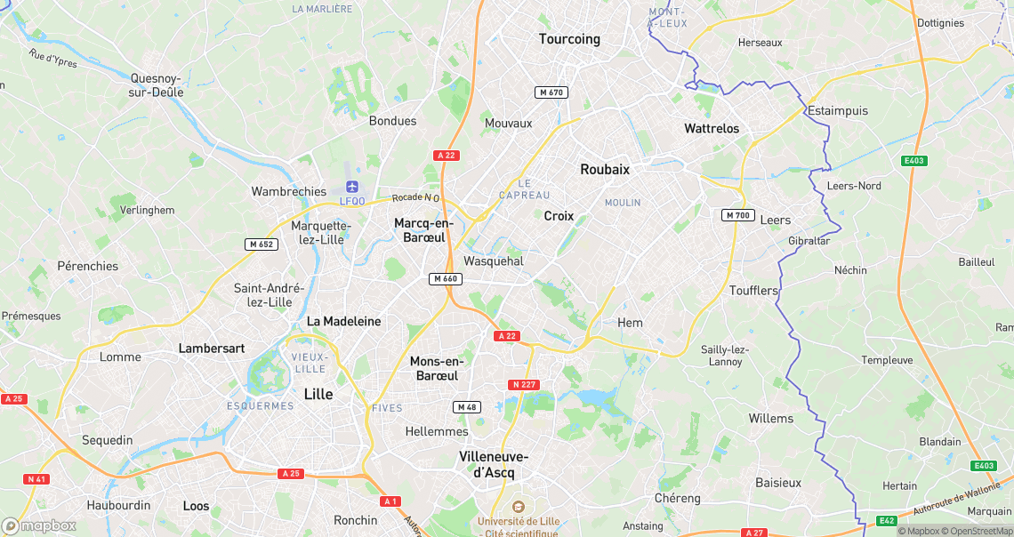 Localisation de la voiture à Wasquehal