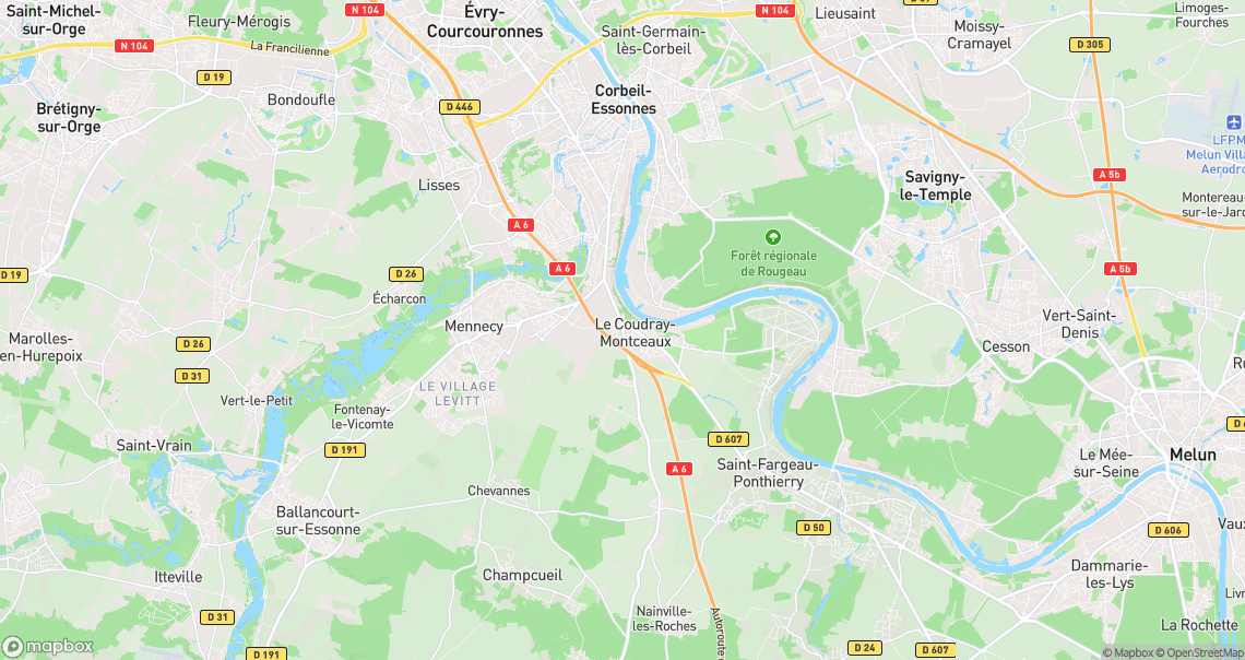 Localisation de la voiture à Le Coudray-Montceaux