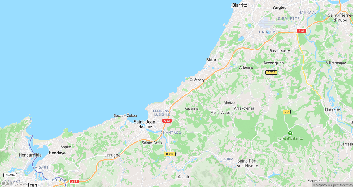 Localisation de la voiture à Saint-Jean-de-Luz