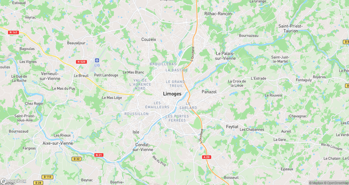 Localisation de la voiture à Limoges