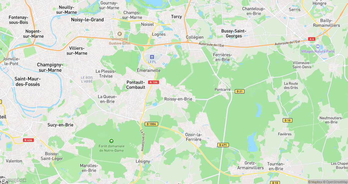 Localisation de la voiture à Roissy-en-Brie