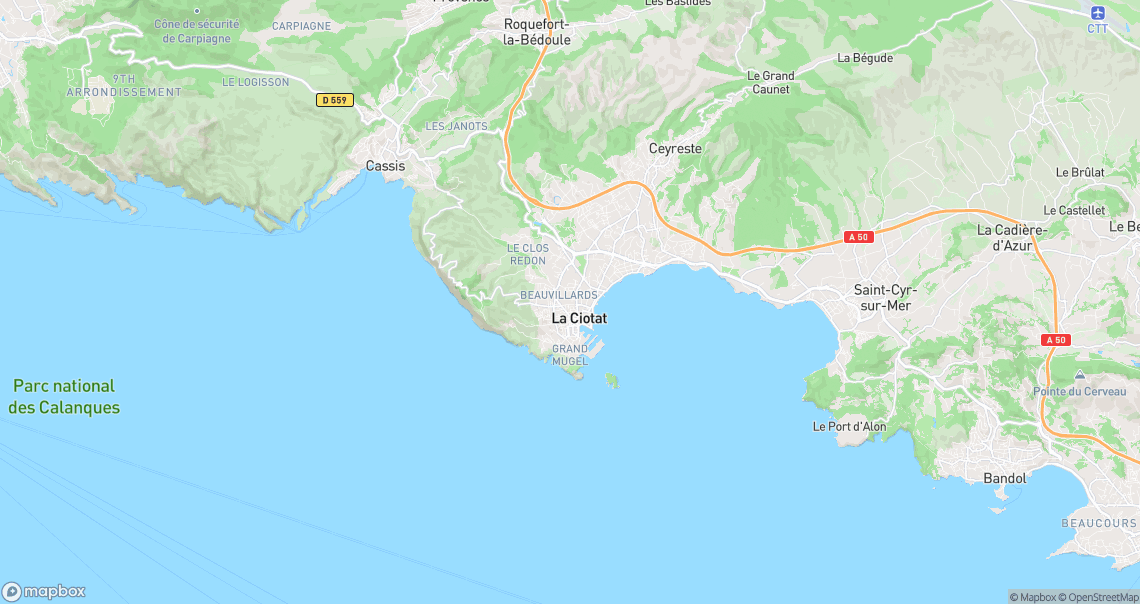 Localisation de la voiture à La Ciotat