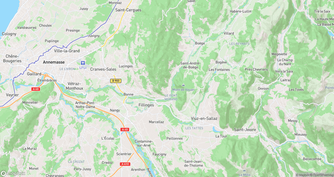 Localisation de la voiture à Fillinges