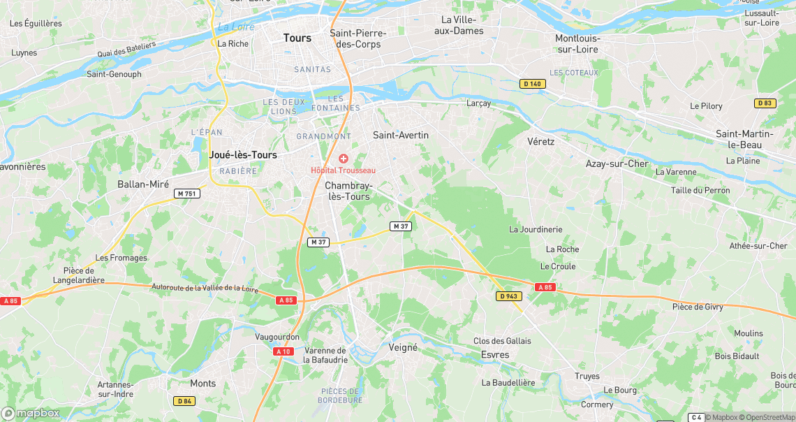 Localisation de la voiture à Chambray-lès-Tours