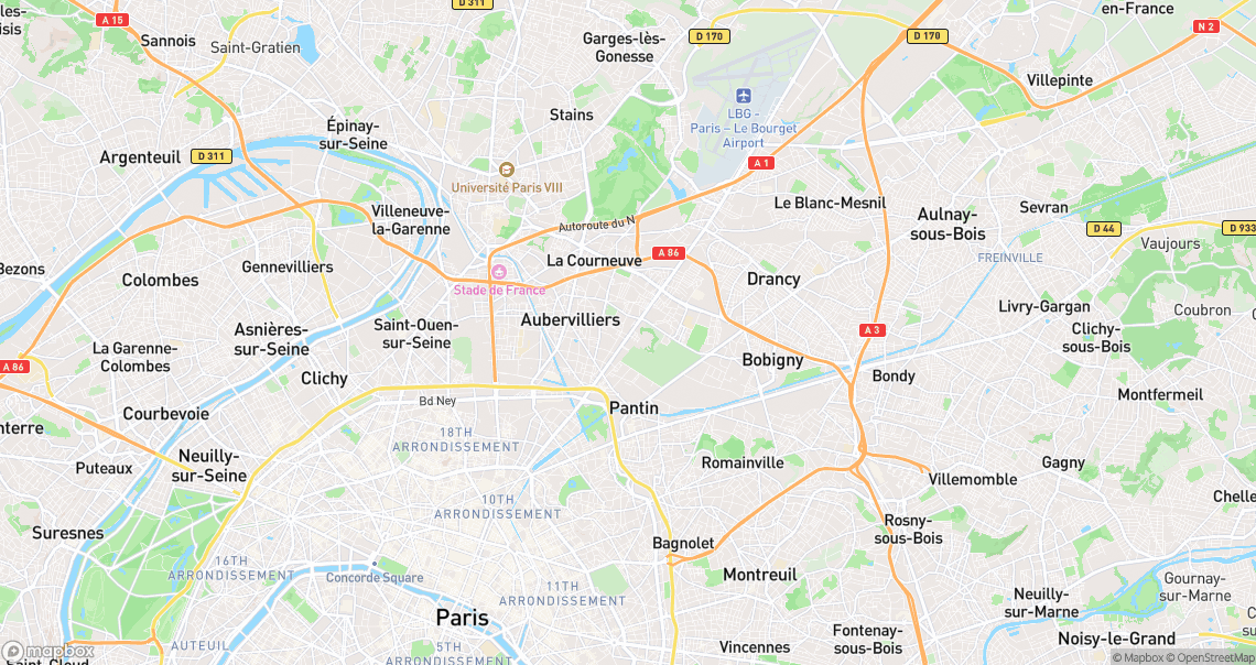 Localisation de la voiture à Aubervilliers