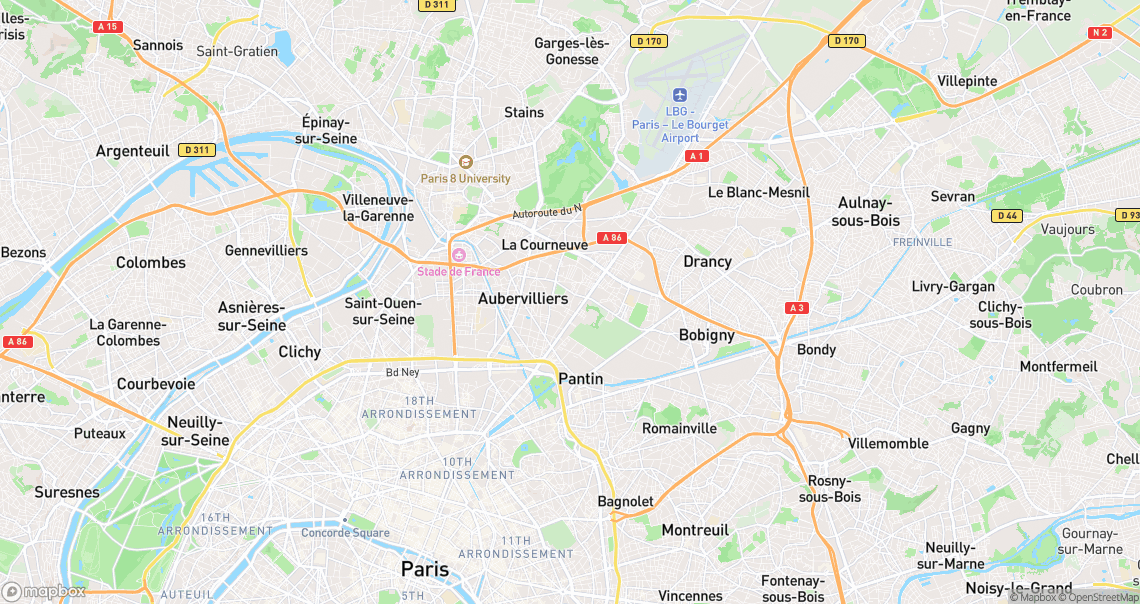 Localisation de la voiture à Aubervilliers