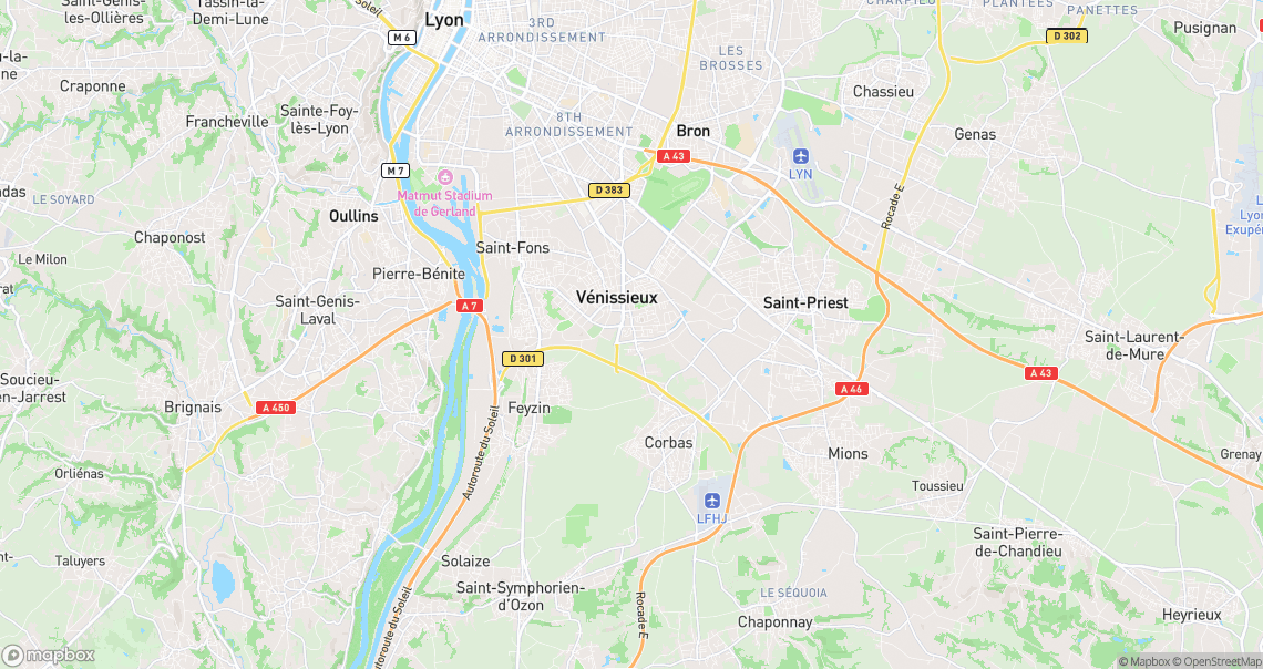 Localisation de la voiture à Vénissieux