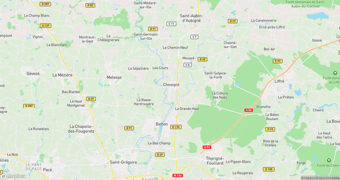 Localisation de la voiture à Chevaigné
