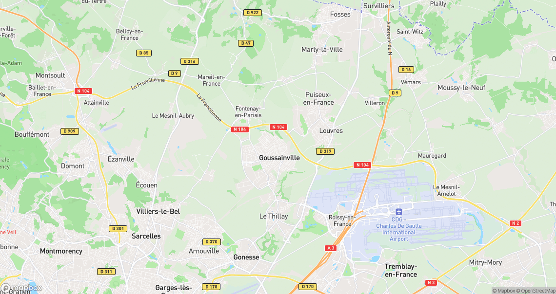 Localisation de la voiture à Goussainville