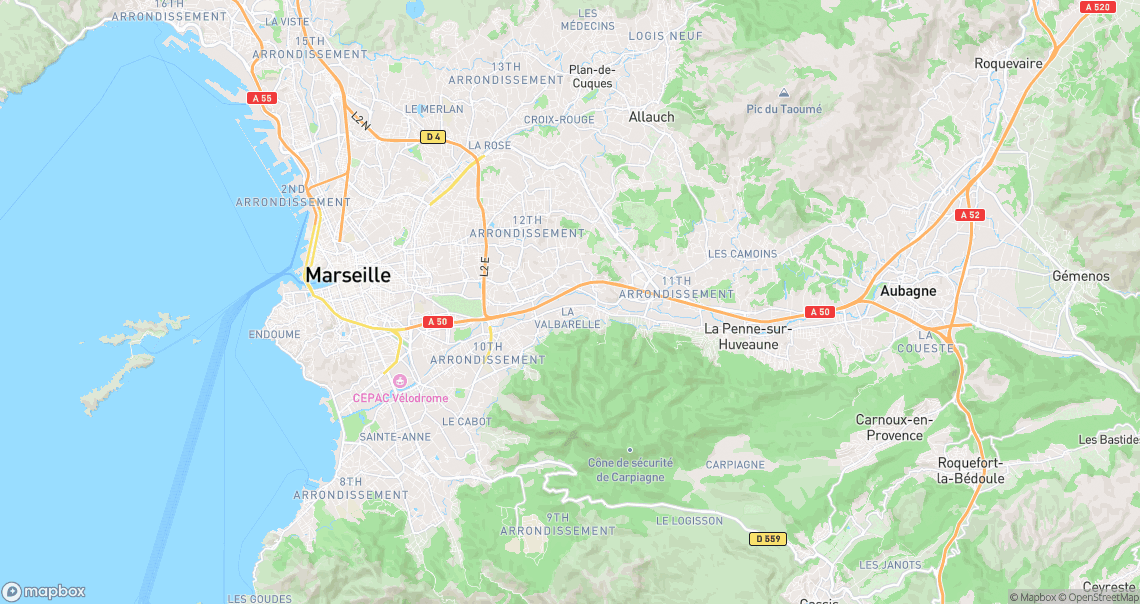 Localisation de la voiture à Marseille