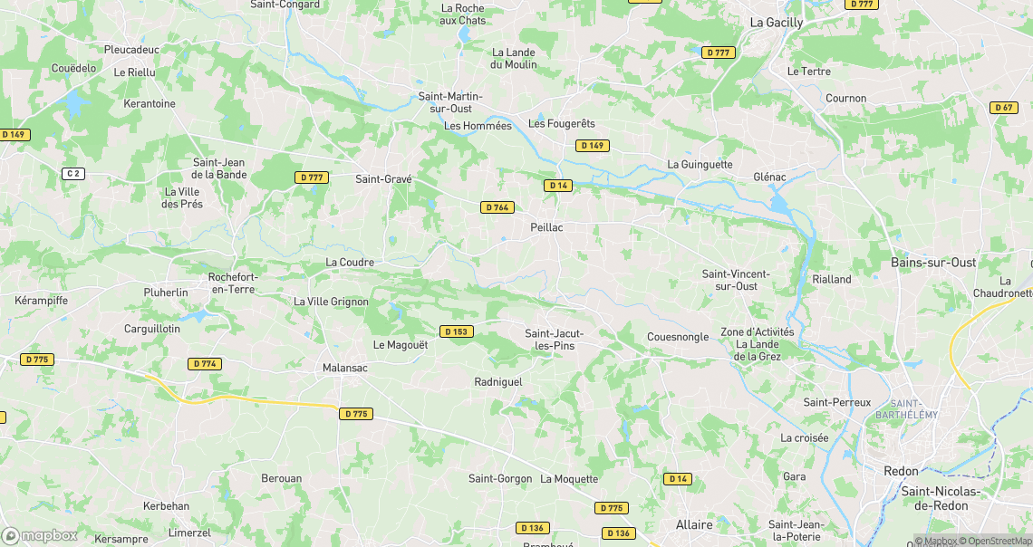 Localisation de la voiture à Peillac