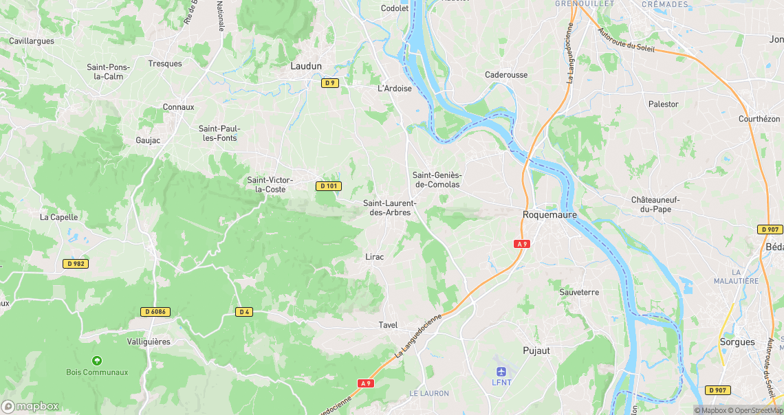 Localisation de la voiture à Saint-Laurent-des-Arbres