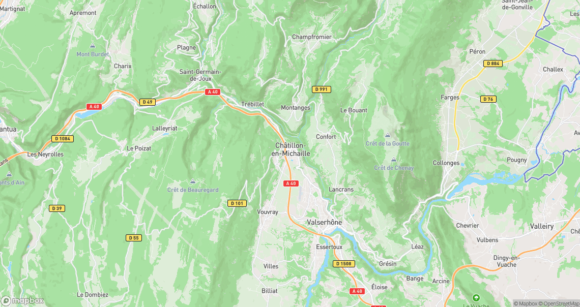 Localisation de la voiture à Valserhône