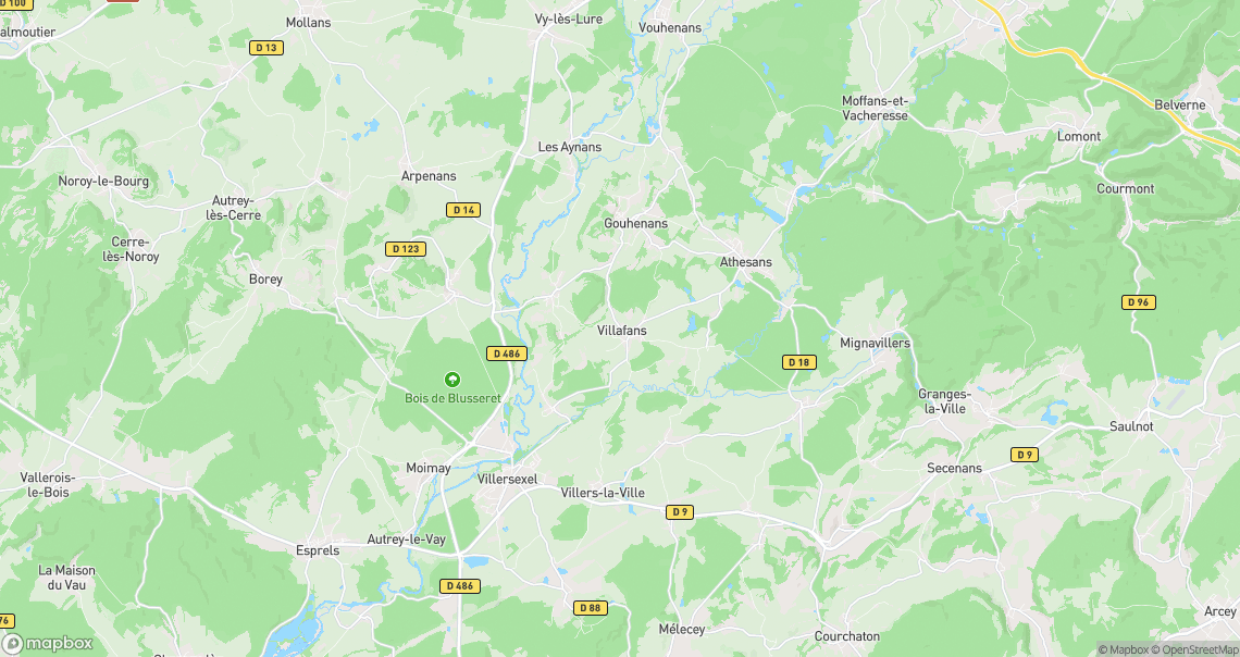Localisation de la voiture à Villafans