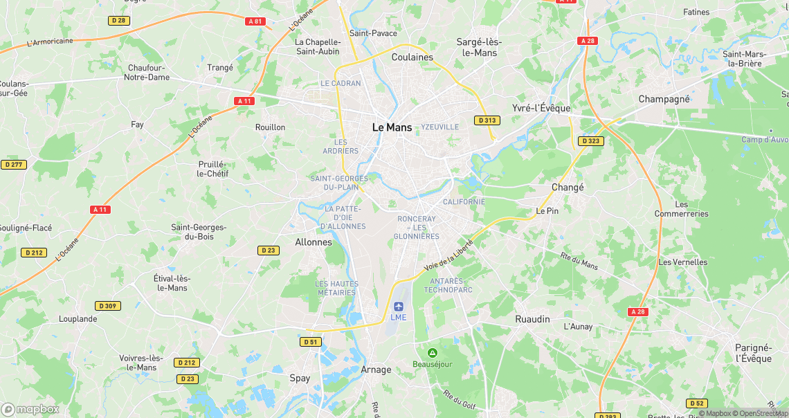 Localisation de la voiture à Le Mans