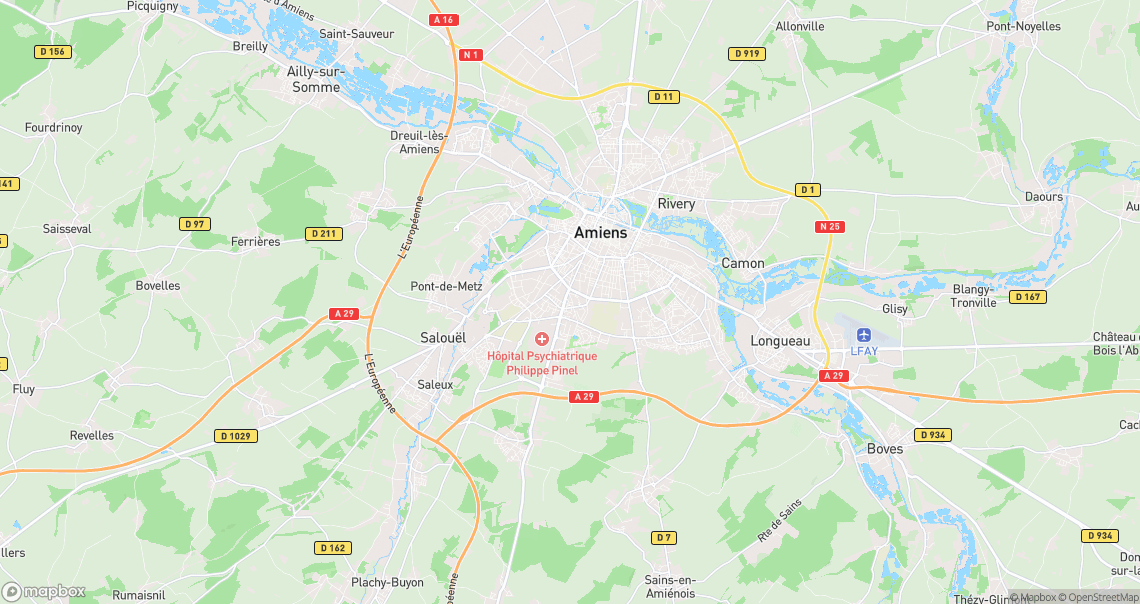Localisation de la voiture à Amiens