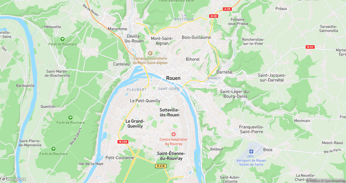 Localisation de la voiture à Rouen