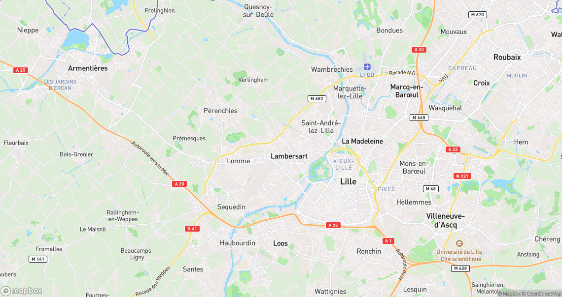 Localisation de la voiture à Lambersart