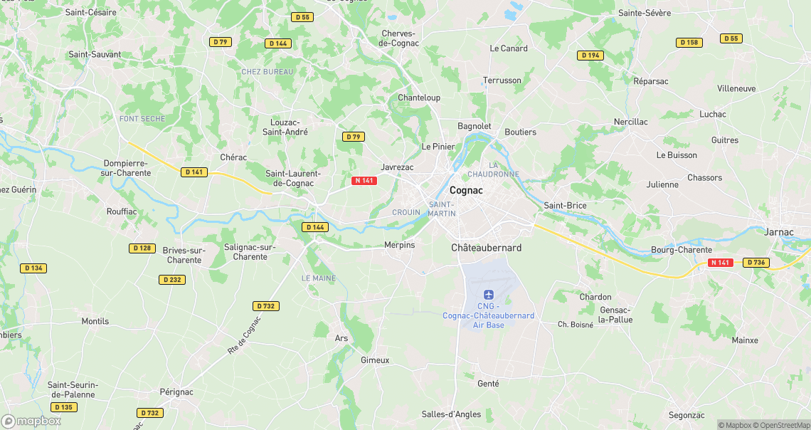 Localisation de la voiture à Cognac