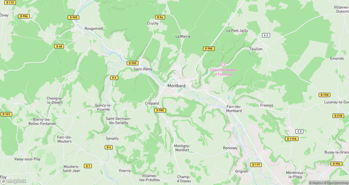 Localisation de la voiture à Montbard