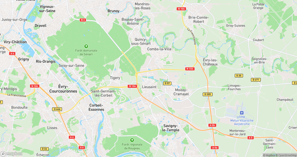 Localisation de la voiture à Lieusaint