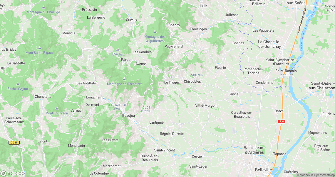 Localisation de la voiture à Villié-Morgon