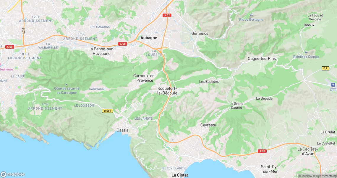 Localisation de la voiture à Roquefort-la-Bédoule